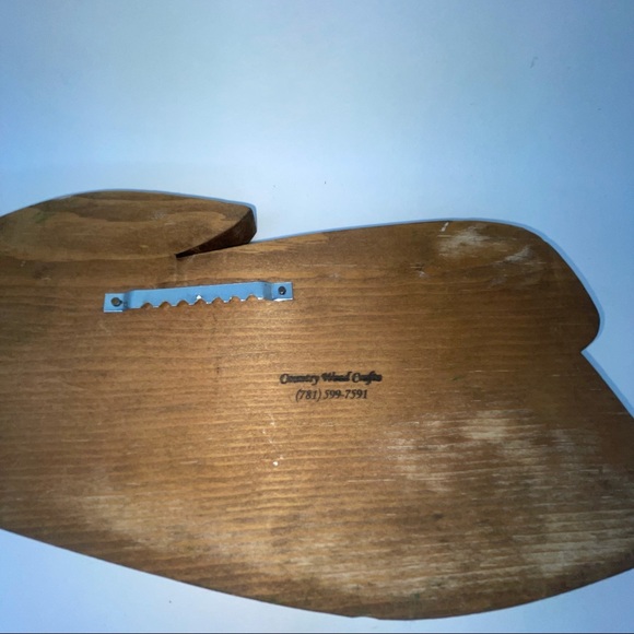 Primitive Wood Bunny Rabbit Wall Hanging Trumpet Merry Christmas Folk Art - Picture 9 of 10